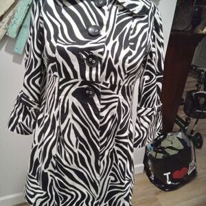 Sele Selena Gomez Brand Size S. Zebra Print Button-Up Flared 3/4 Sleeves…